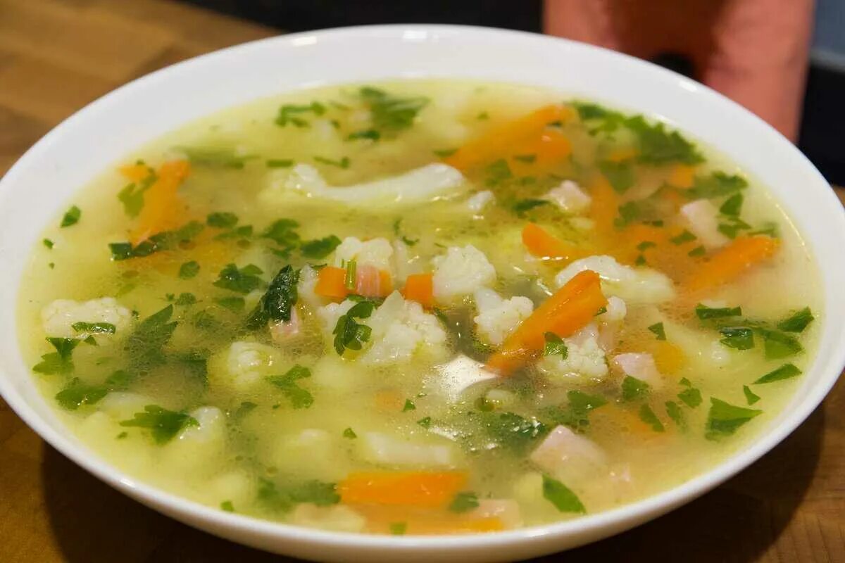 Рецепт супа из цветной капусты постный