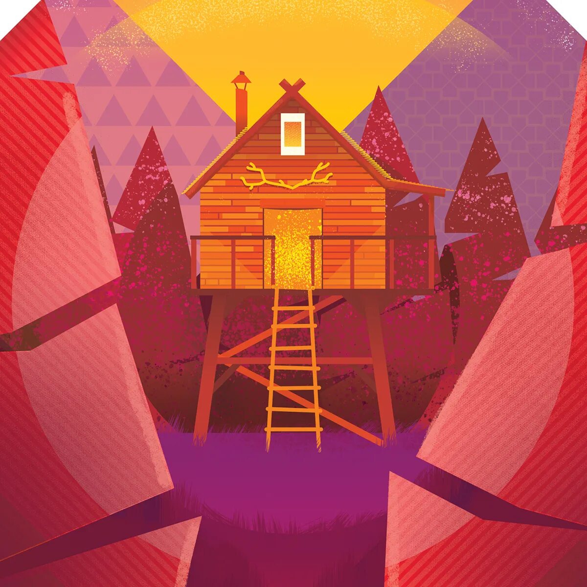 Treehouse alex g. Treehouse alex g обложка. дом colorful illustrator. пейзаж комната для adobe illustrator.