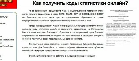 Код органа росстат как узнать