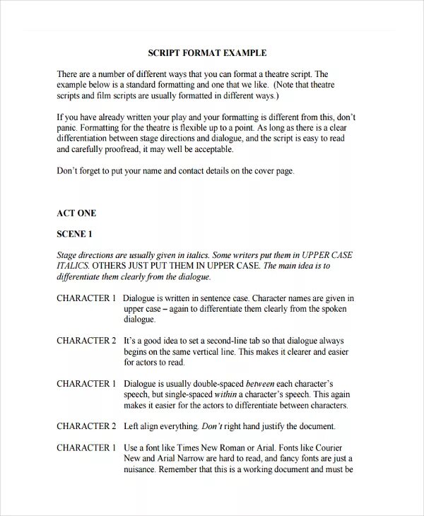 Scripts examples. Script example. screenplay examples. script example for film. play script writing examples.