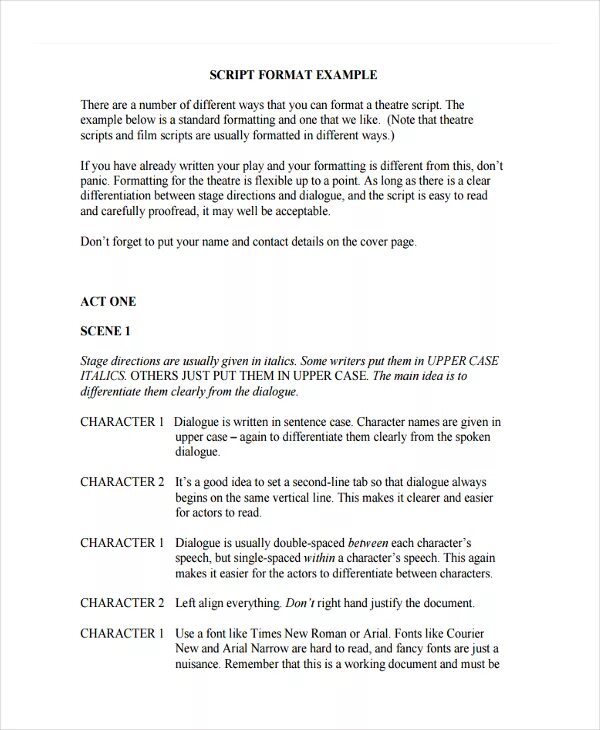 Script example. Movie script example. Play script writing examples. Script instances