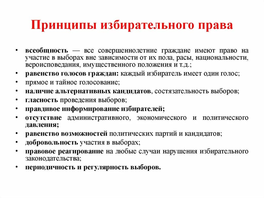 Принципы избирательно в тайном голосовании