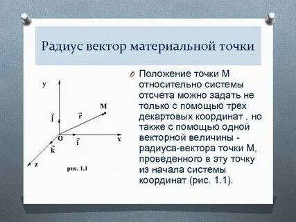 Радиус вектор векторная величина