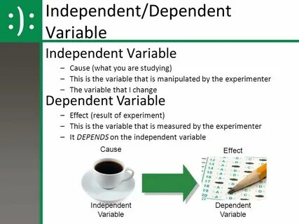 Dependent and independent variables