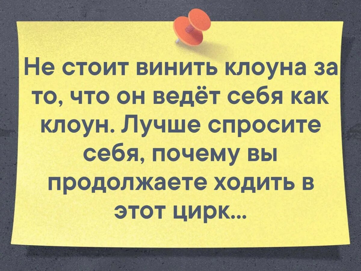 Анекдот как то два клоуна. Высказывания про цирк. статусы про клоунов. не стала ничего дарить любимому в самом деле. не стоит винить клоуна за то что.