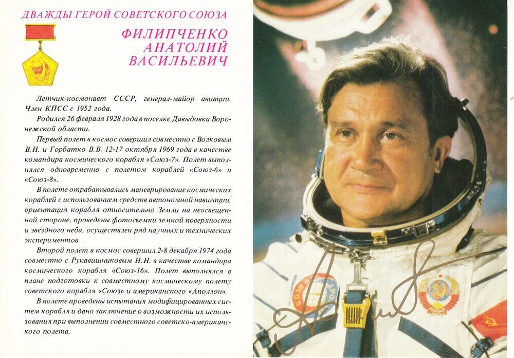 Сколько летчиков космонавтов. А.В Филипченко лётчик-космонавт.