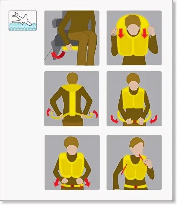Wear instruction. Life jacket donning instruction. life jacket airplane. картинка по одеванию lifejackets. life jacket on the plane.