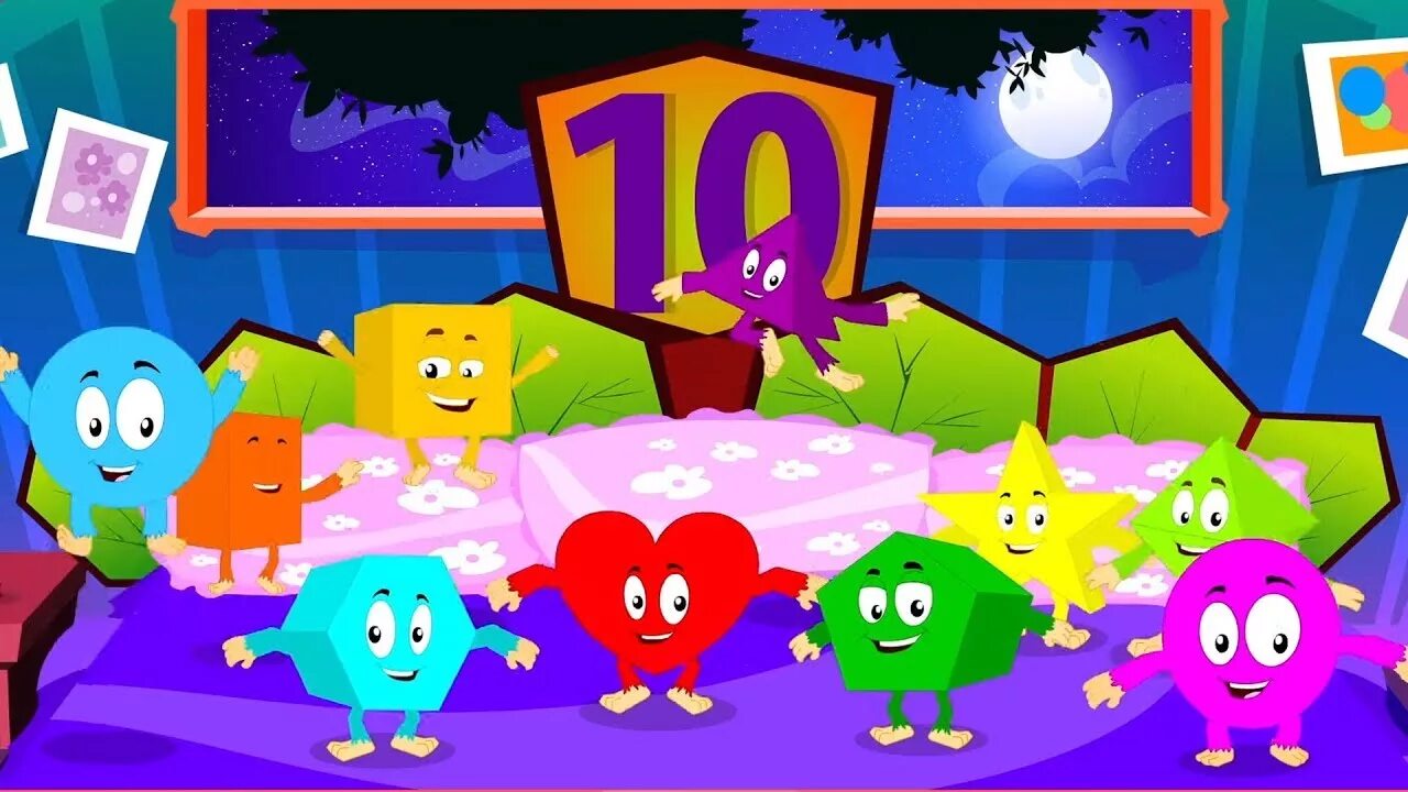 Five little Shapes. Shapes Song Crayons Kids ten little Five little. Little Shapes jumping on the Bed | Shapes Song for Kids | learn Shapes картина. Five little Shapes jumping.