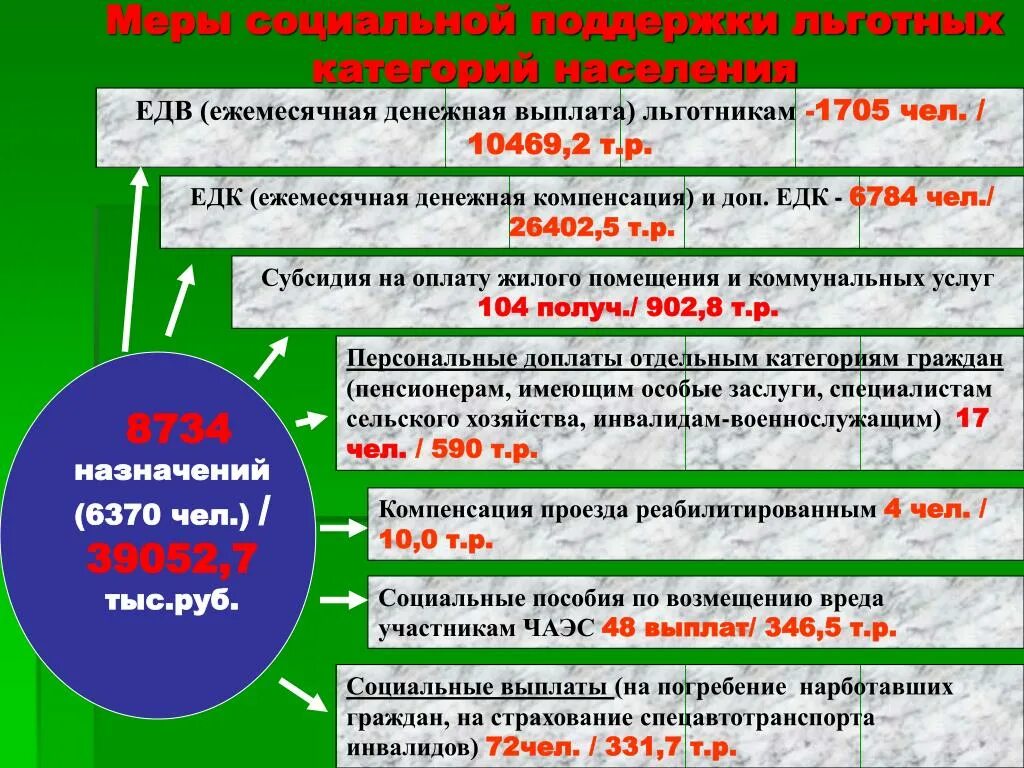 Меры социальной поддержки ежемесячные денежные выплаты