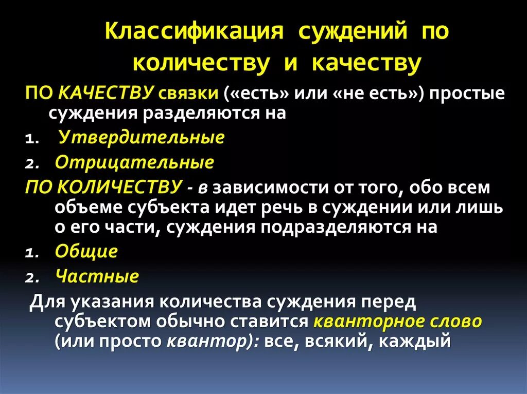 3 простые суждения. Классификация суждений. Классификация простых суждений. Виды суждений по количеству. Простые суждения по качеству и количеству.