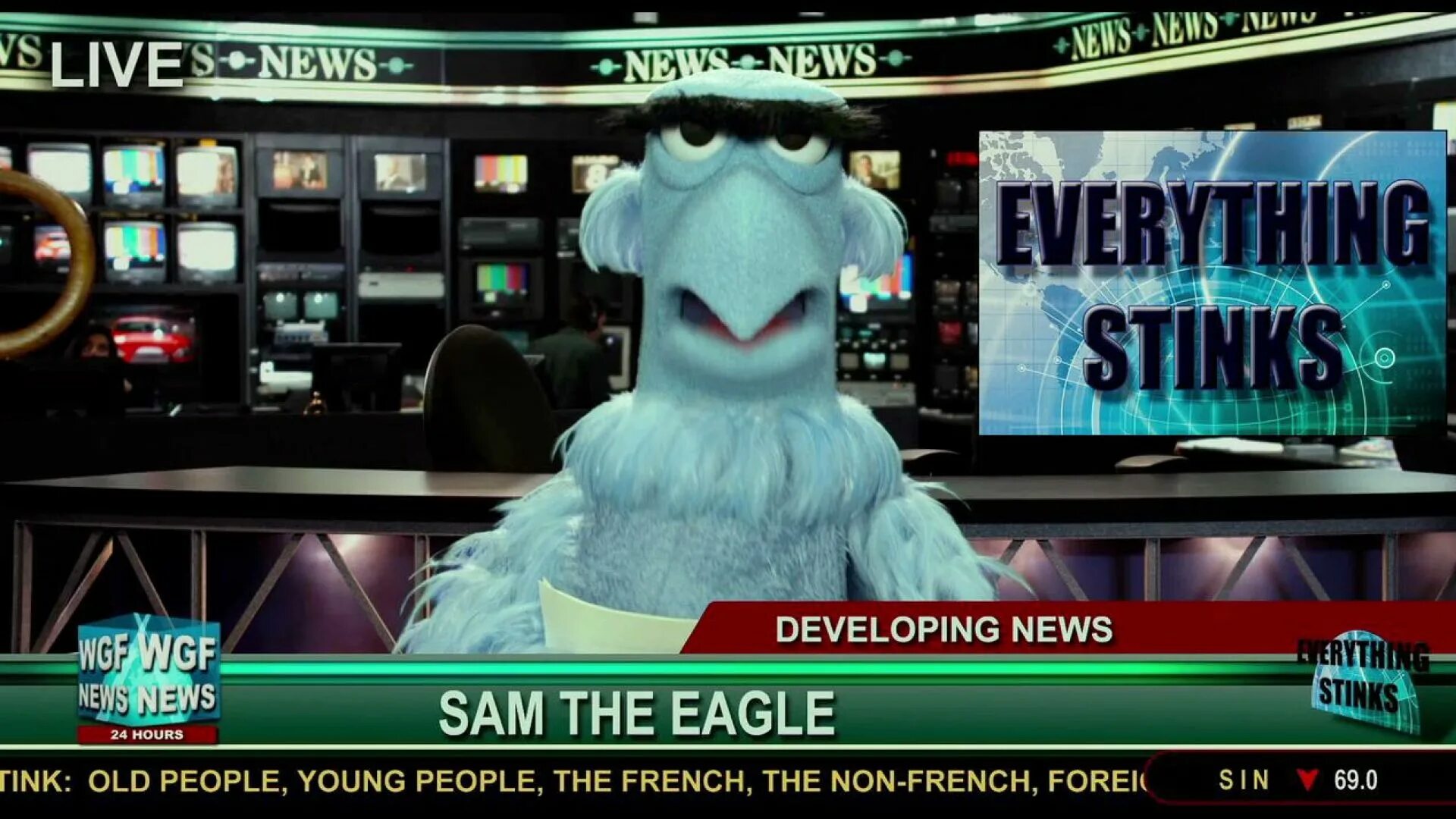 Muppets Sam the Eagle. Sam the Eagle. WGF.