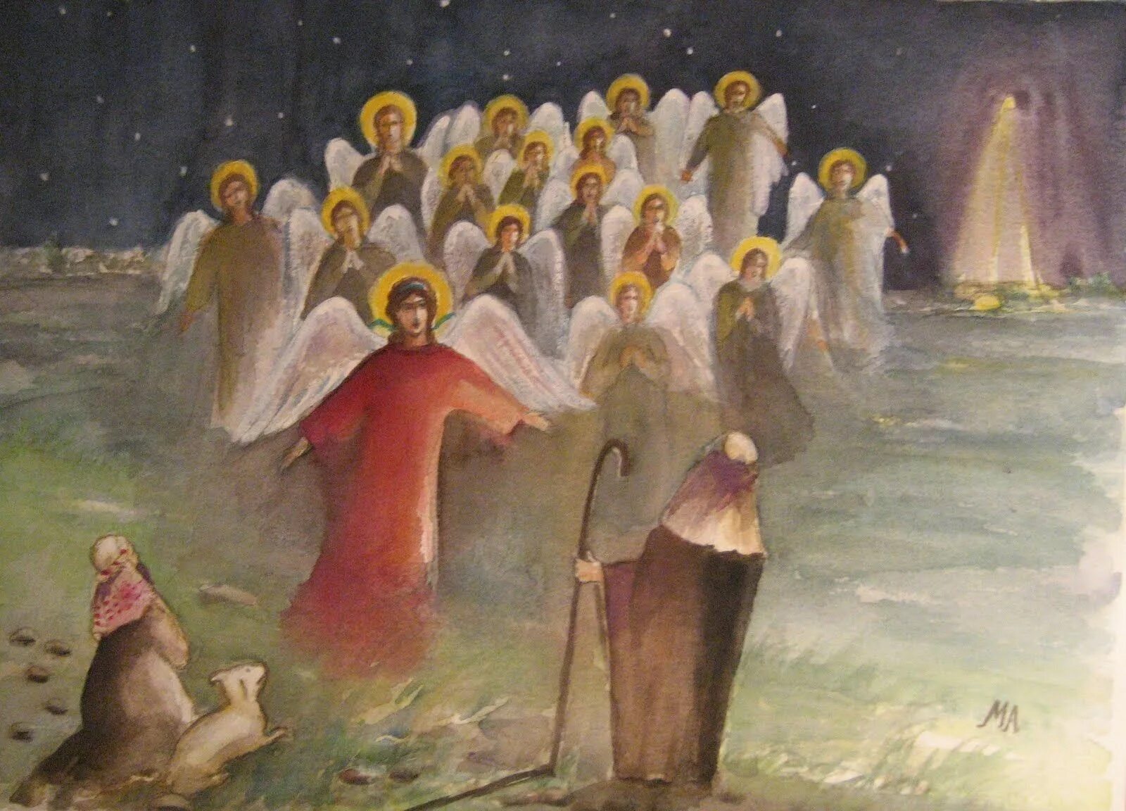 Песня небесный хор. Явление ангела Вифлеемским пастухам. Явление ангела Вифлеемским пастухам православные. Явление ангела Вифлеемским пастухам картина православные. Явление ангела пастухам в Рождество Христово.