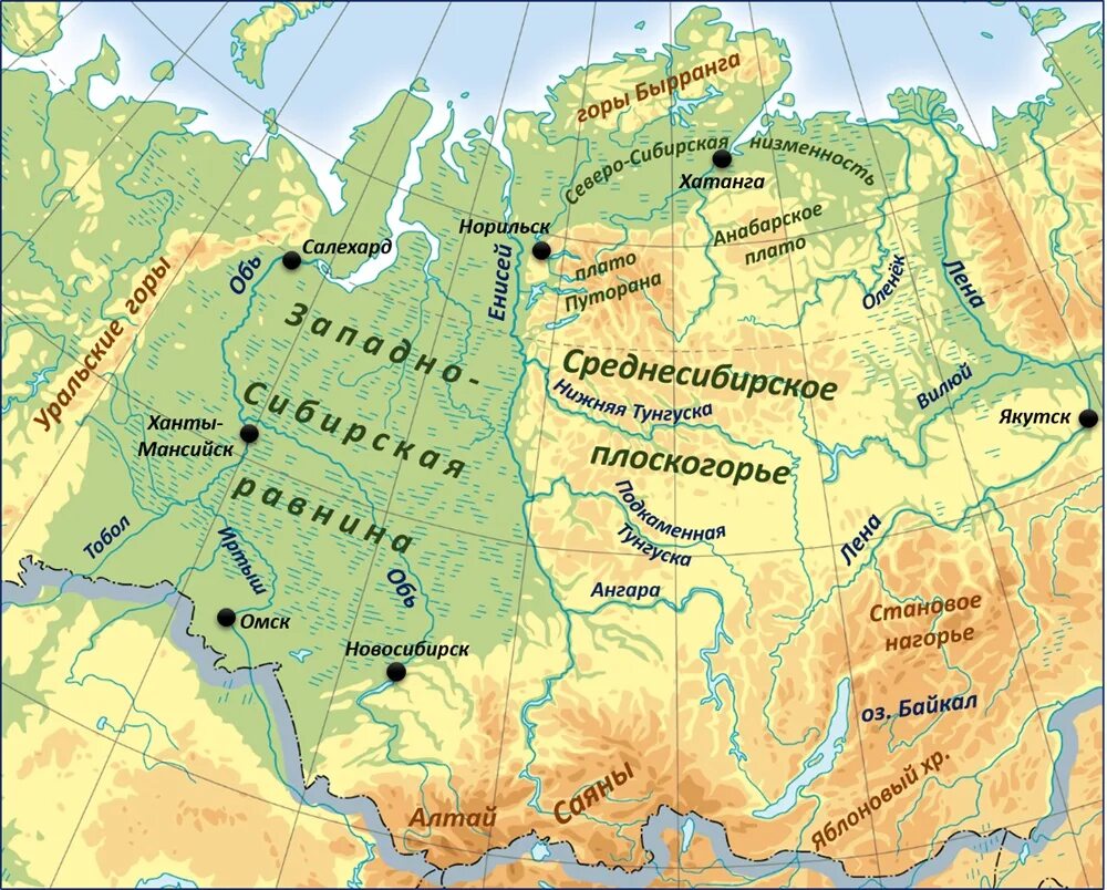 Западно-Сибирская низменность на карте России. Западно-Сибирская низменность на контурной карте России. Западно-Сибирская равнина и Среднесибирское плоскогорье на карте. Западно-Сибирская равнина на карте России контурная карта. Колыма бассейн океана