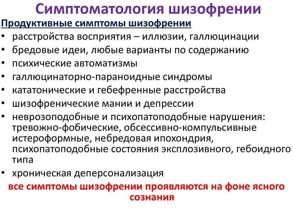 Шизофрения признаки у мужчин 40 лет симптомы