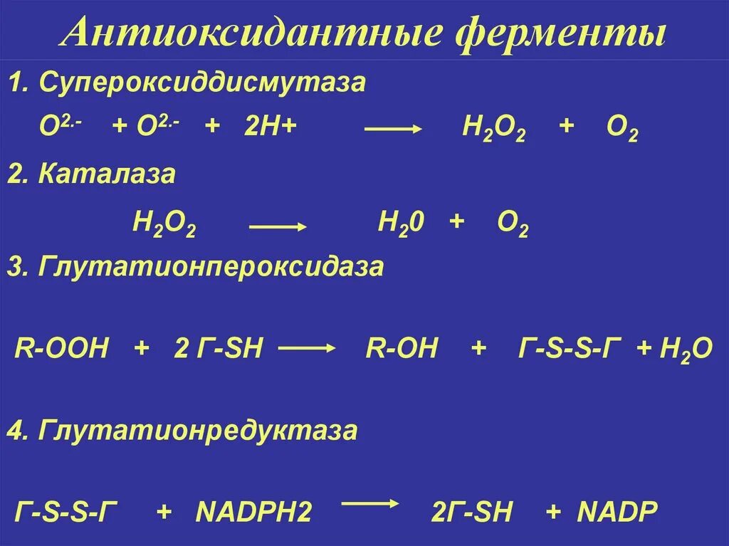 Фф скз реакции. Реакции антиоксидантной системы. Ферменты антиоксидантной защиты. Ферменты антиоксиданты. Ферментативные реакции антиоксидантной системы.