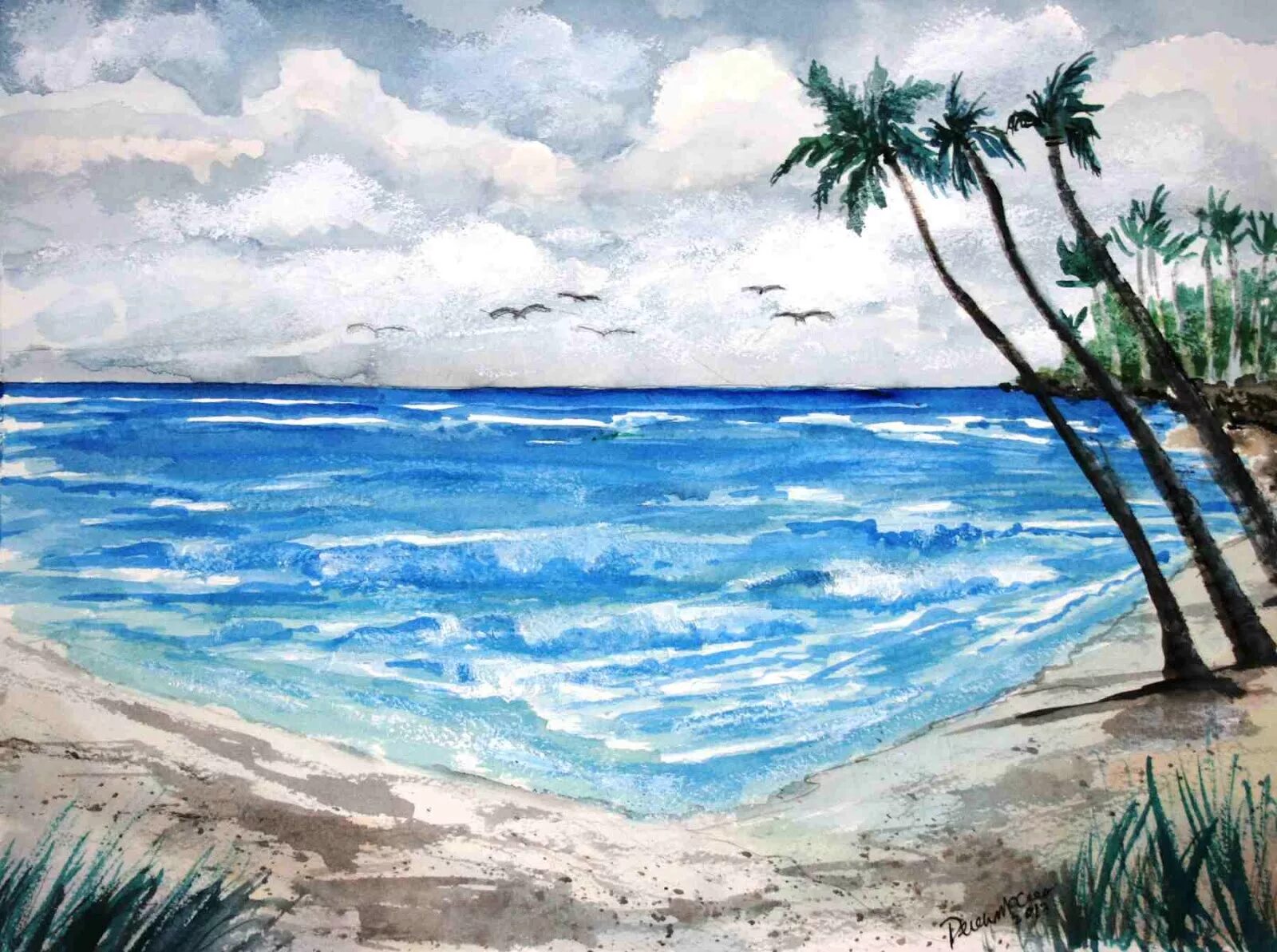 Морской пейзаж 6 класс. Море рисунок. Морской пейзаж гуашью. Нарисовать море. Море цветными карандашами.