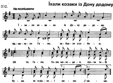 ЇХАЛИ КОЗАКИ ІЗ ДОНУ ДОДОМУ Українська народна пісня.