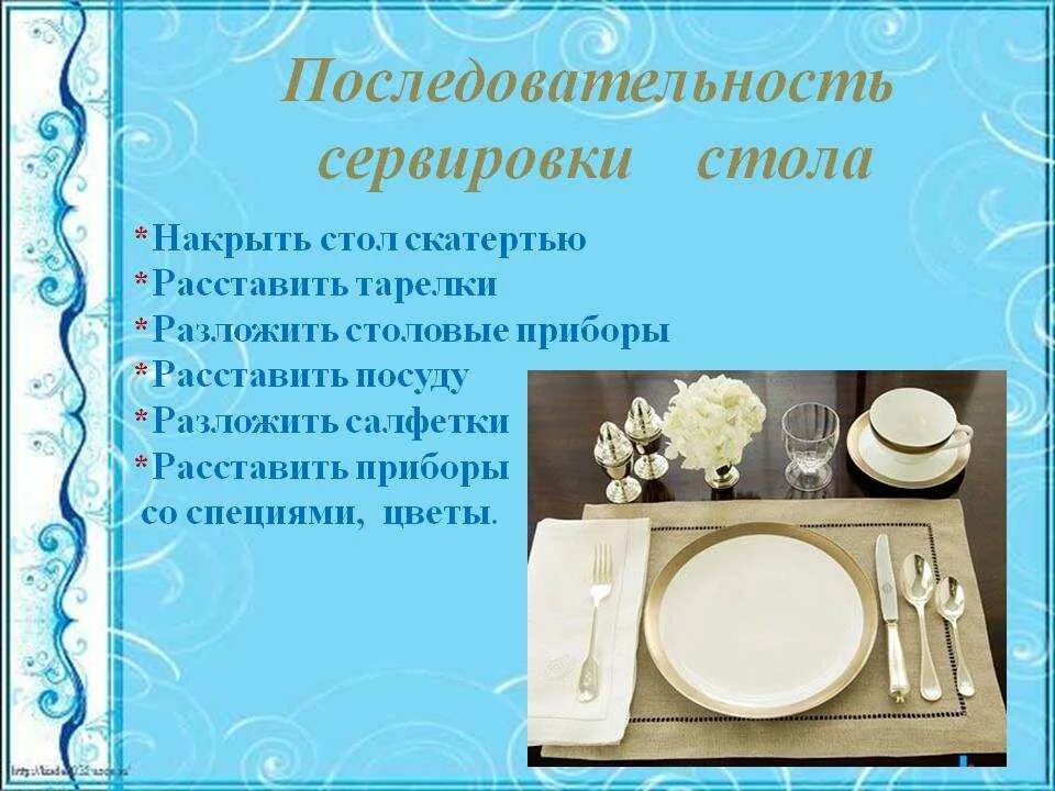 Правила сервировки - CoffeePapa.ru