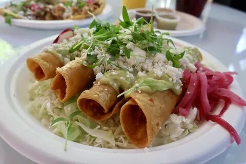 Tito's Taquitos serves hand-rolled potato taquitos with various toppin...