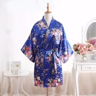 9.99US $ 23% OFF|Woman Bathrobe Pajamas Silk Bridesmaid Bride Robe Sexy Sho...