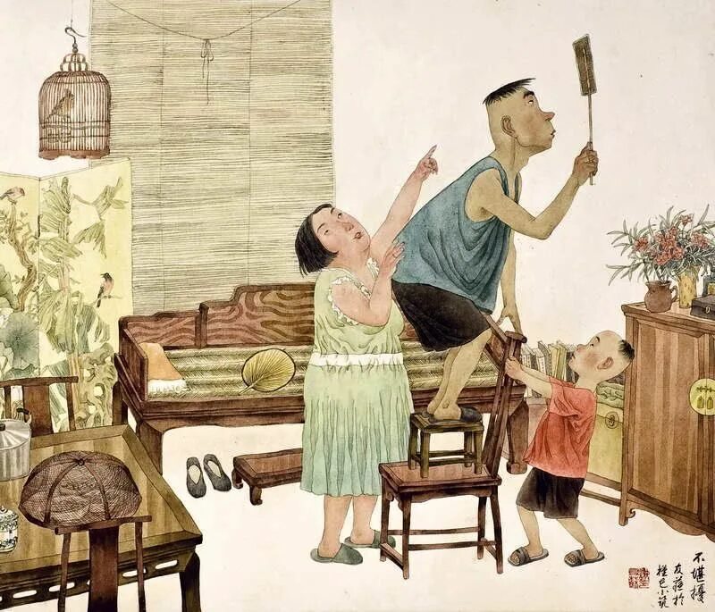 Картины изображающие быт. Художник се юсу. бытовые иллюстрации. современннаябытовая картина. иллюстрация в бытовом жанре.
