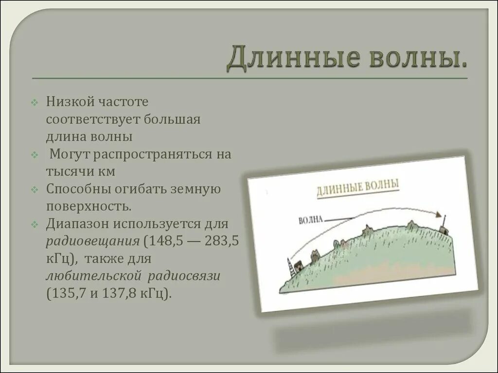 Какая волна длиннее. Длинные волны применение. Где применяют длинные волны. Длинные волны область применения. Длина длинных волн.