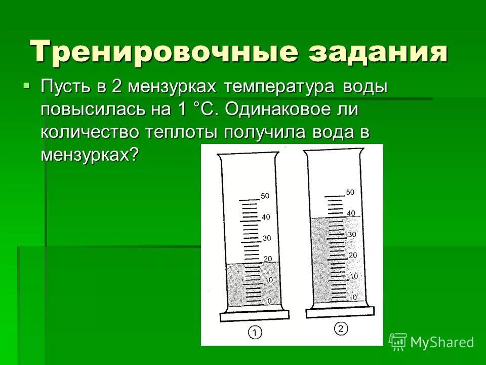 До какого уровня поднимется вода в мензурке