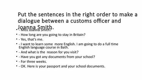 Make sentences in right order
