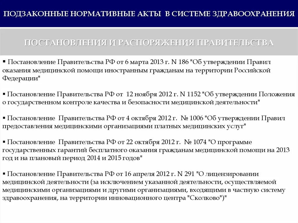 Нормативные акты здравоохранения рф. Подзаконные акты здравоохранения. Нормативные акты здравоохранение. Подзаконные нормативные акты. Подзаконные нормативные правовые акты это акты.