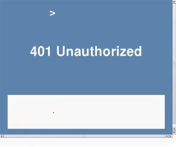 401 unauthorized. 401 unauthorized