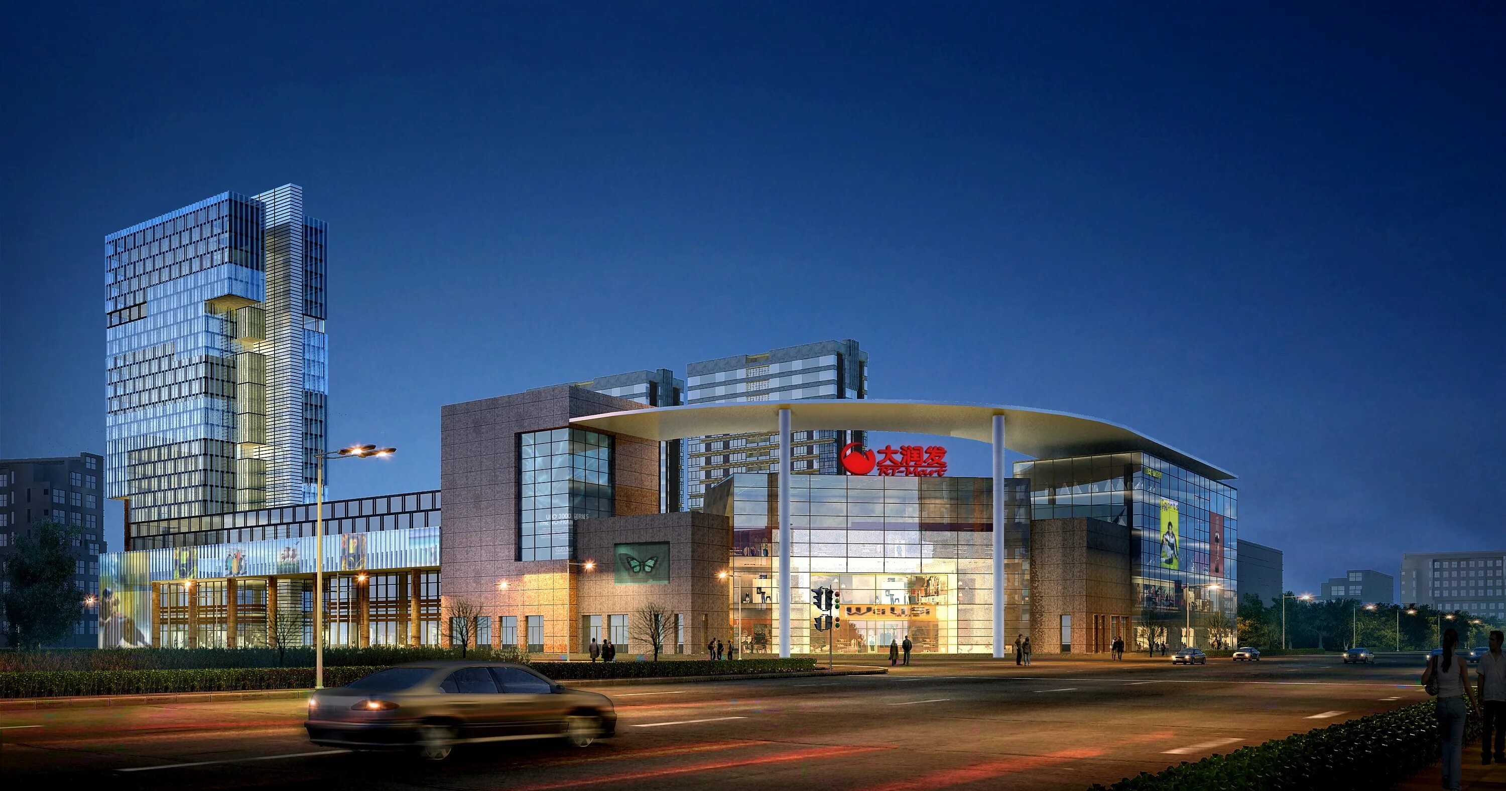 Фон для визуализации. Архитектурная визуализация. Архитектурный проект школы. Футуристический город. 3d centre.