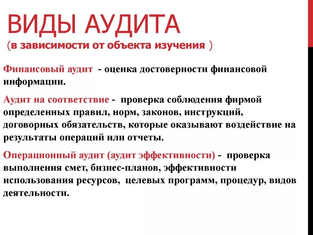 Виды аудита. Типы внутреннего аудита. Виды аудиторских проверок. Аудит виды аудита.