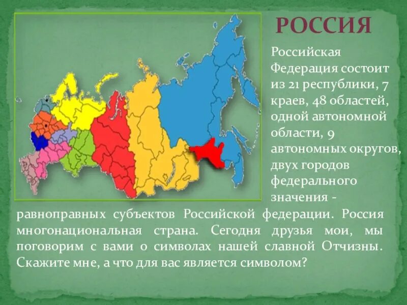 Написать республику россии. Российская Федерация состоит из. Республики России. РФ состоит из республик. Субъекты Российской Федерации.