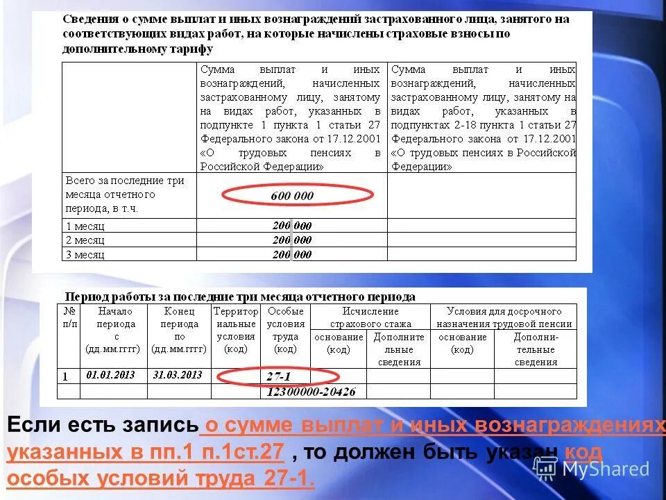 Документ содержащий информацию о расчете