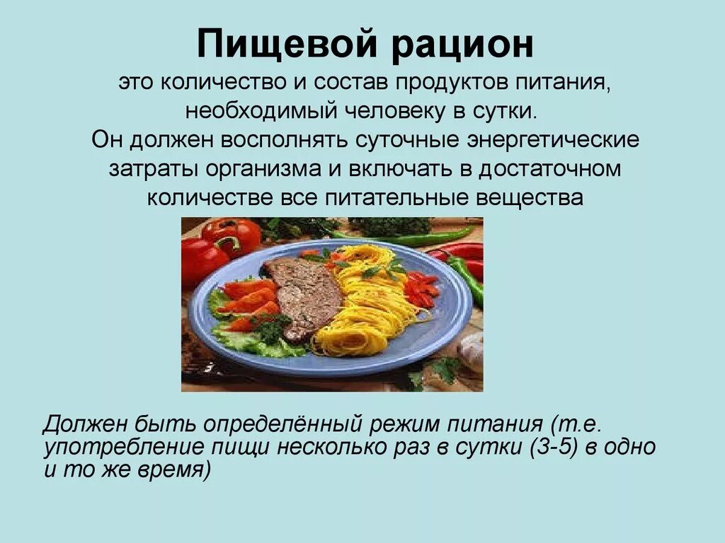 Дайте определения понятиям питание. Пищевой рацион. Понятие рацион. Пищевой рацион человека. Составление пищевого рациона.