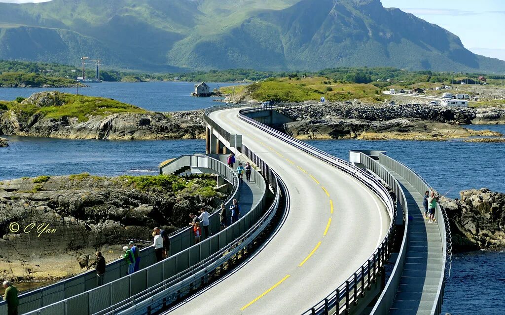 Мост Сторсейсундет, Норвегия. Атлантическая дорога в Норвегии. Атлантик роуд в Норвегии. Сторсезандетский мост. Great atlantic
