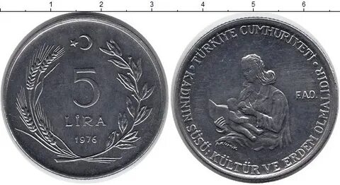 Монета 5 лир турция