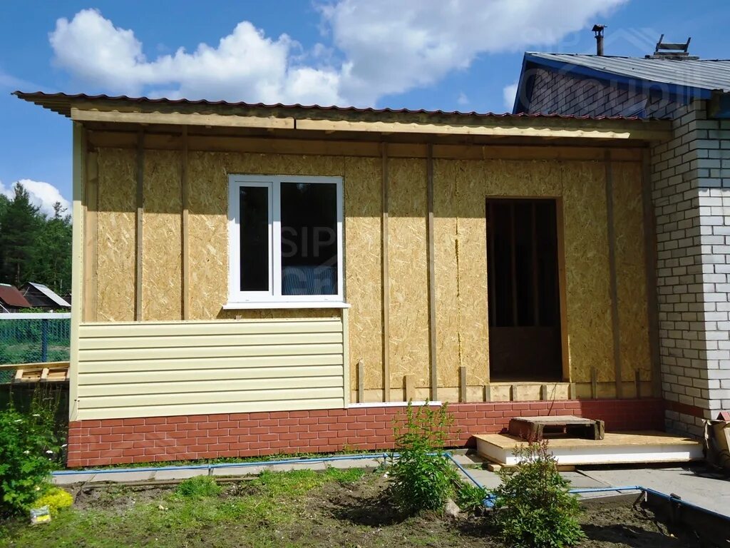 Баня из сип панелей. Пристройка из сип панелей. пристройка к дому из сип панелей. пристрой к дому. пристройка из осб.