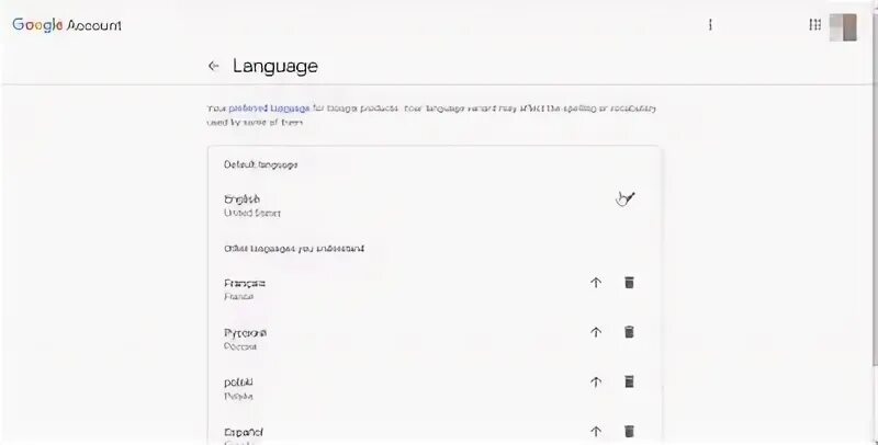 Default language