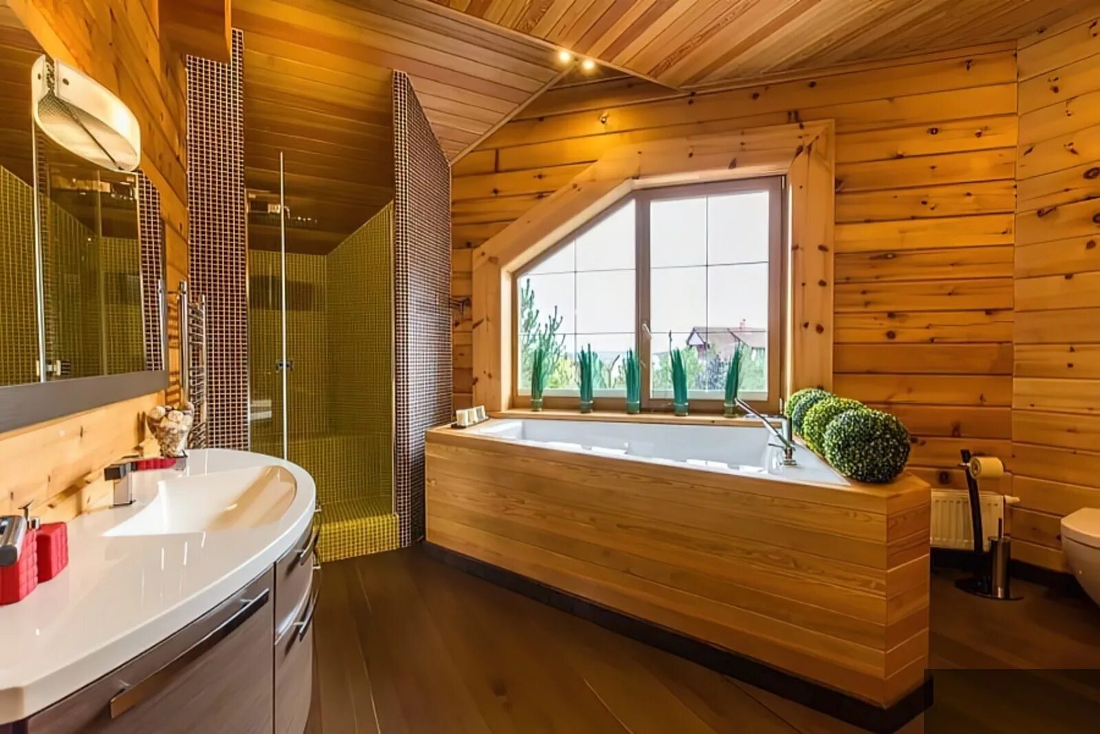 Ванная комната в деревянном доме. Ваееая в деревянном доме. Ванная отделанная деревом. Санузел в деревянном доме.