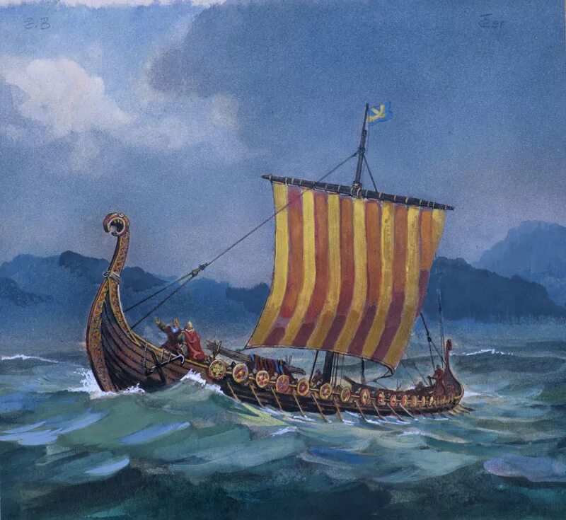Драккар викингов. Лодка викингов дракар. Корабли Драккар норманнов. Описание ладьи