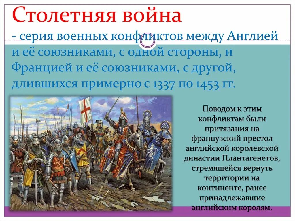 Время столетней войны. Союзники Англии в столетней войне.