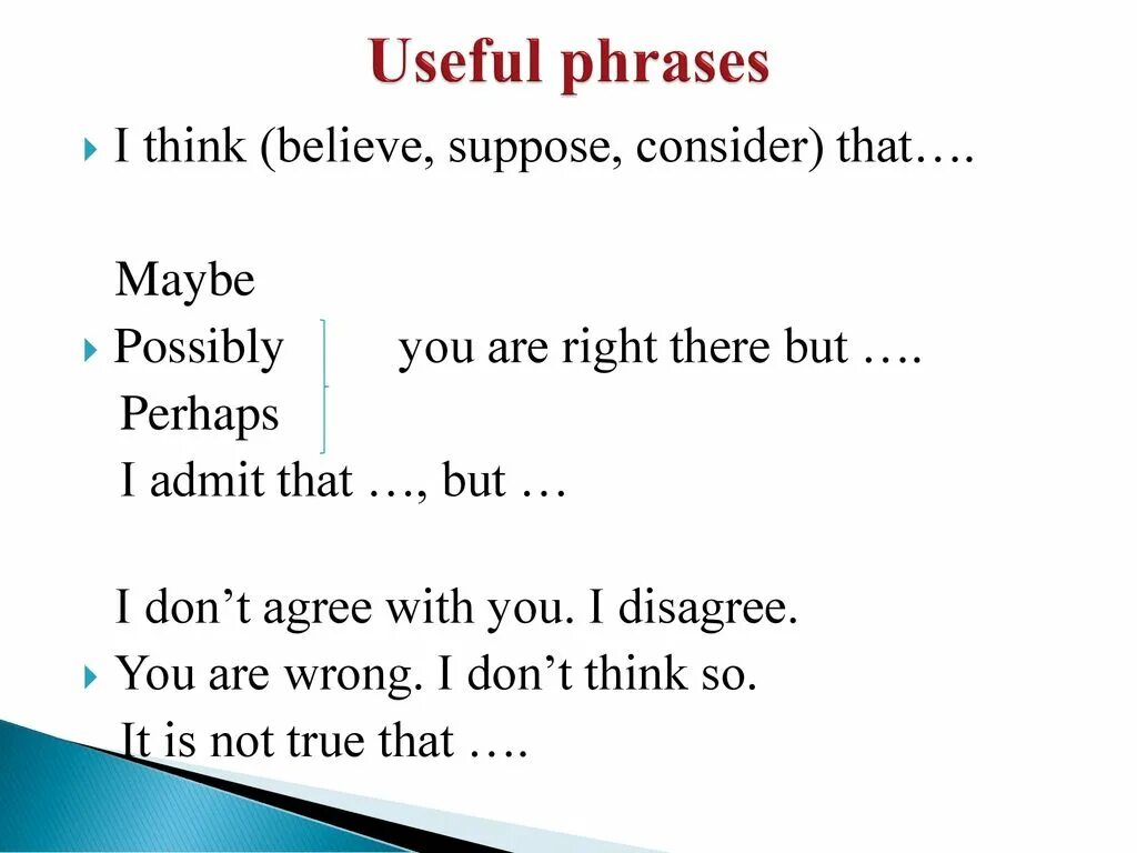 I believe think that. I think. I think phrases. I think i believe i suppose. Useful phrases.