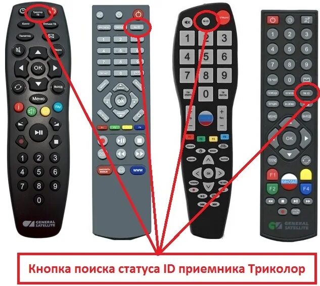 Как узнать номер id приемника триколор. Кнопка ид на пульте триколор. кнопка f1 на пульте триколор тв. пульт триколор тв gs 8300. на пульте триколор кнопка ф1.