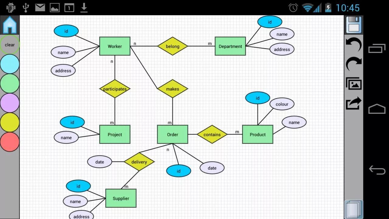 Диаграмма android. Draw express lite. рисовалка диаграмм офлайн. диаграмма скриншот экрана. drawexpress diagram components.