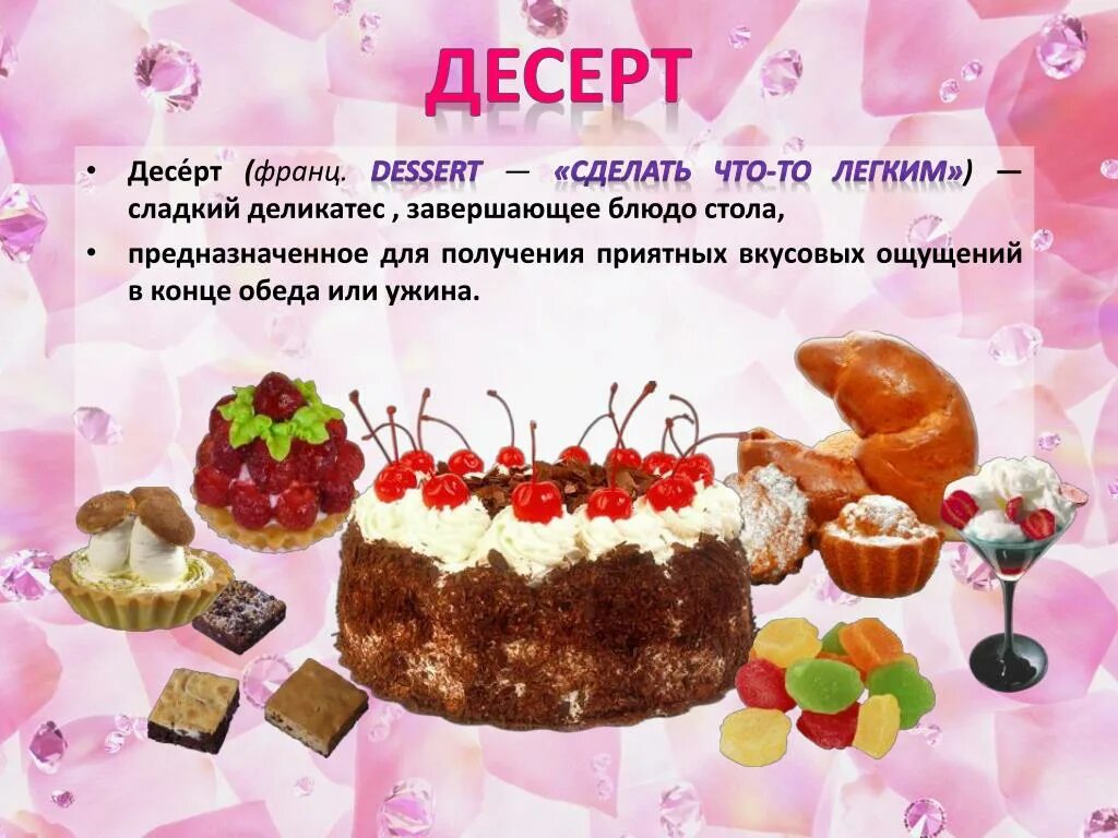 Значение слова десерт в родном языке. Десерты презентация. стих про десерт. интересные факты о десертах. презентация десерта в стихах.