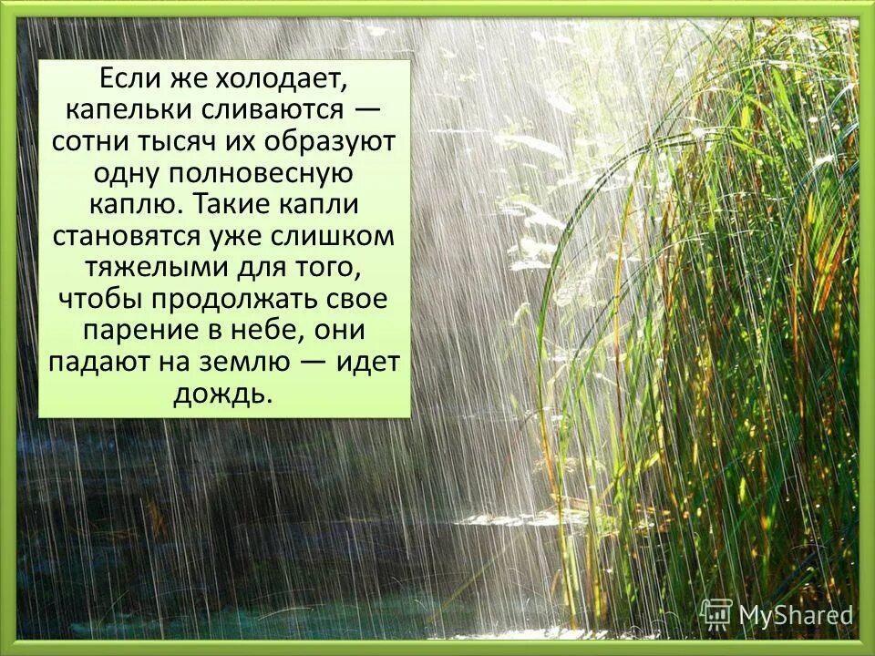 Где образуется дождь. Ливень ситничек косохлёст. доклад о дожде. откуда берется дождь. рассказ про дождик.