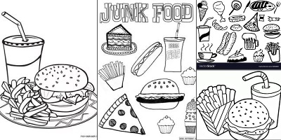 раскраска вредная еда