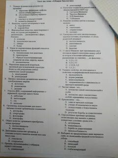Тест по биологии по теме человек