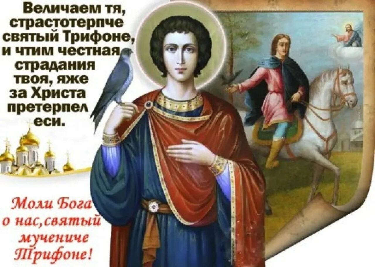 Святого трифона покровителя охотников и рыболовов поздравления. День памяти святого мученика трифона. с праздником святого мученика трифона.
